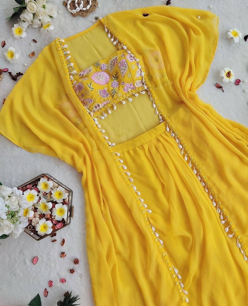 Haldi Hues Indo-Western Shrug Dress