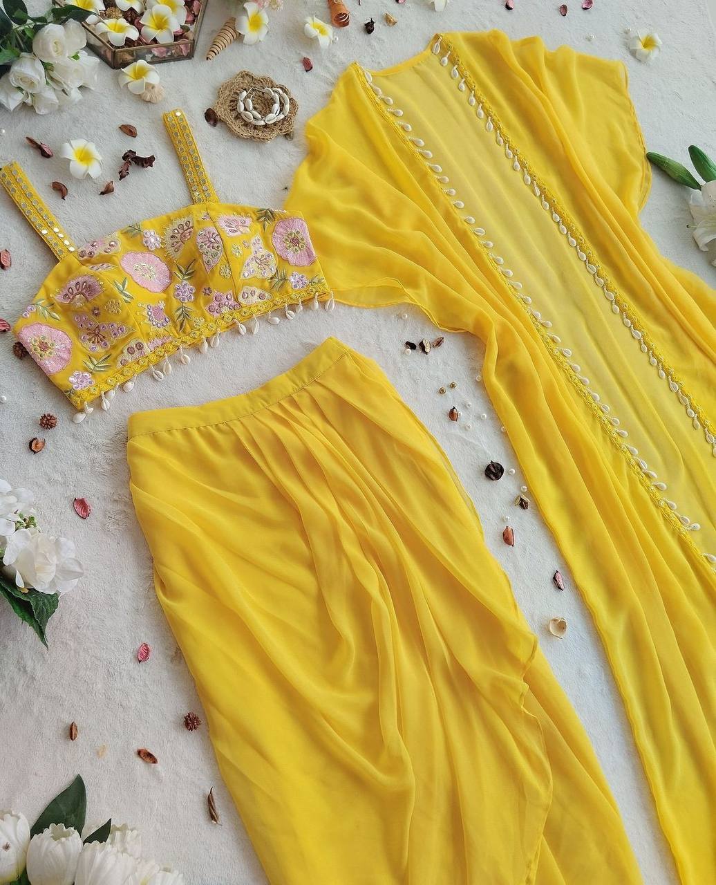 Haldi Hues Indo-Western Shrug Dress
