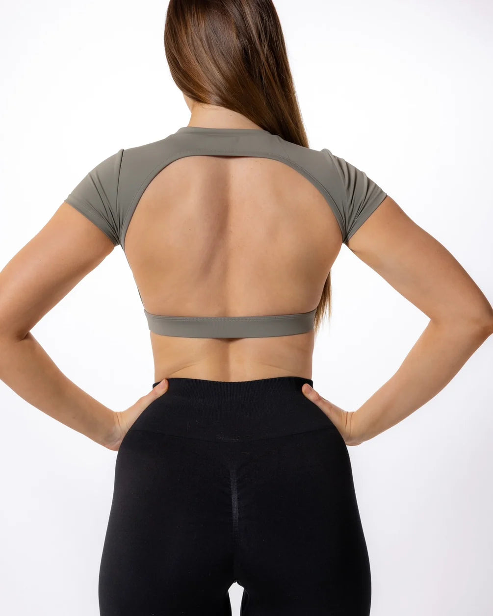 Backless Gym Top with Built in Bra