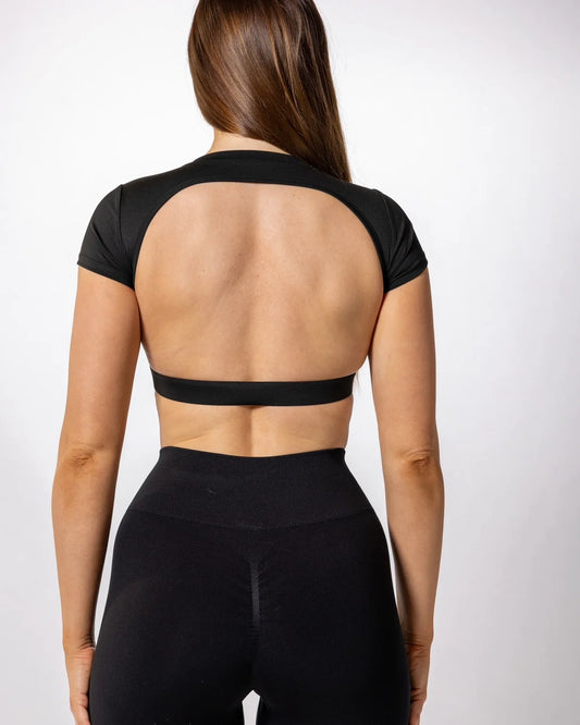 Backless Gym Top with Built in Bra