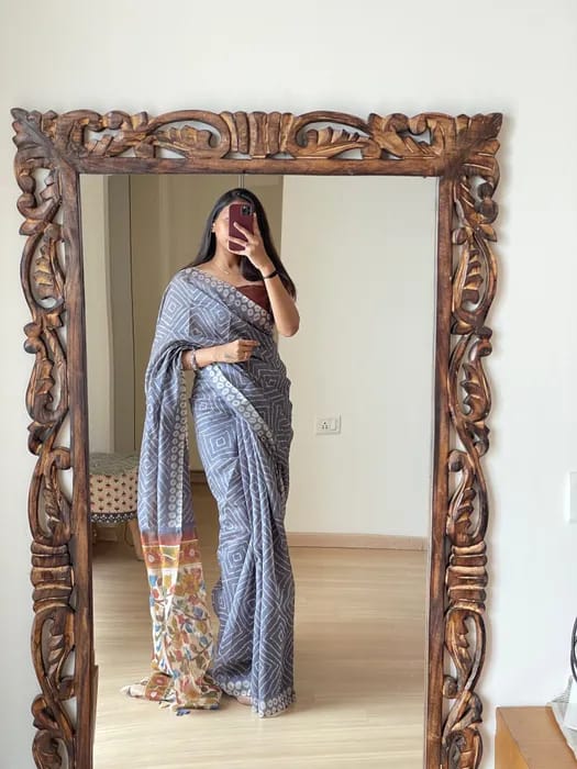 1 Min Ready To Wear Saree In Imported Butti Chiffon With Heavy Blouse