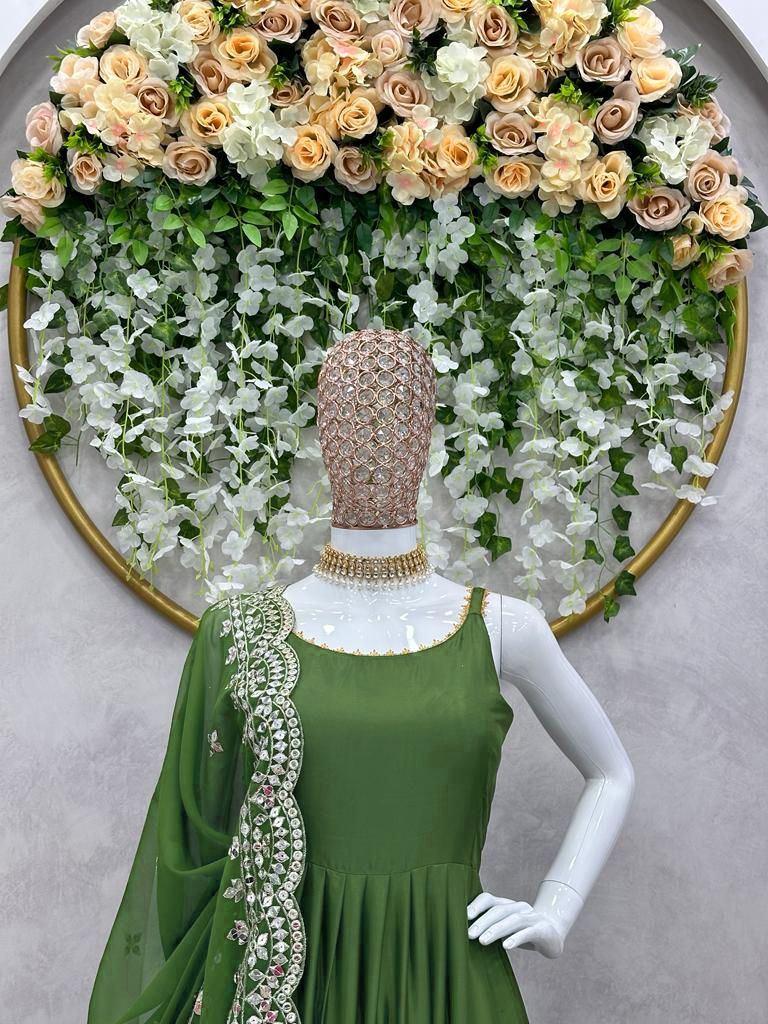 Emerald Green designer Anarkali Set