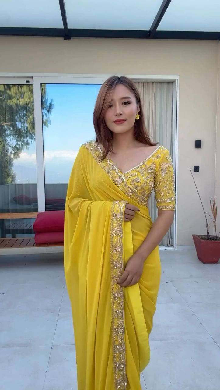 Haldi Hues Yellow Saree