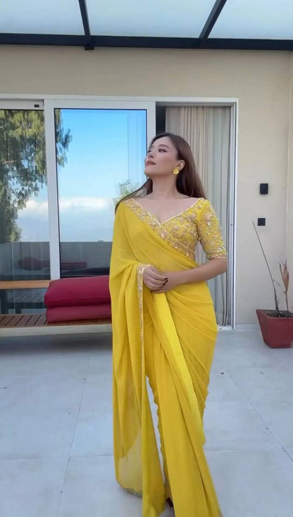 Haldi Hues Yellow Saree