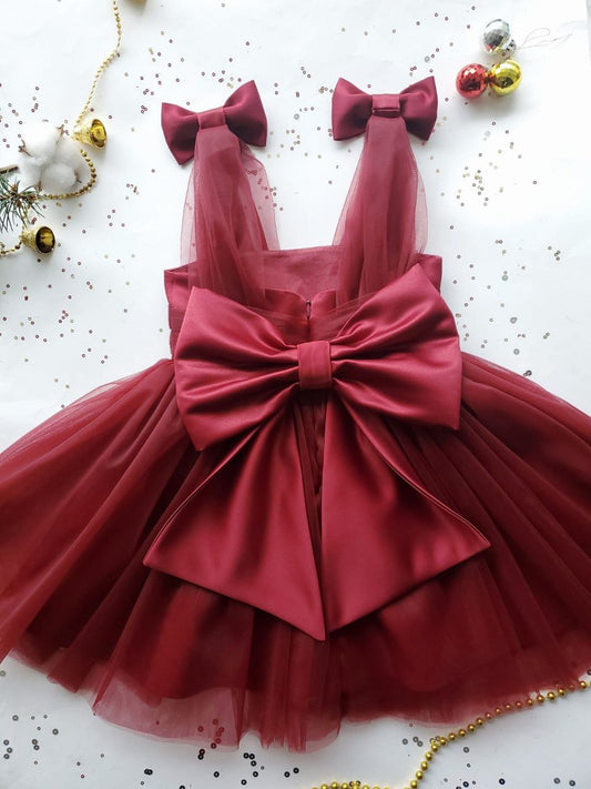 Maroon Majesty Ribbon Frock