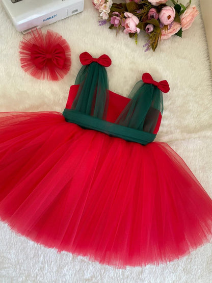 Little Darling Red Ribbon Frock