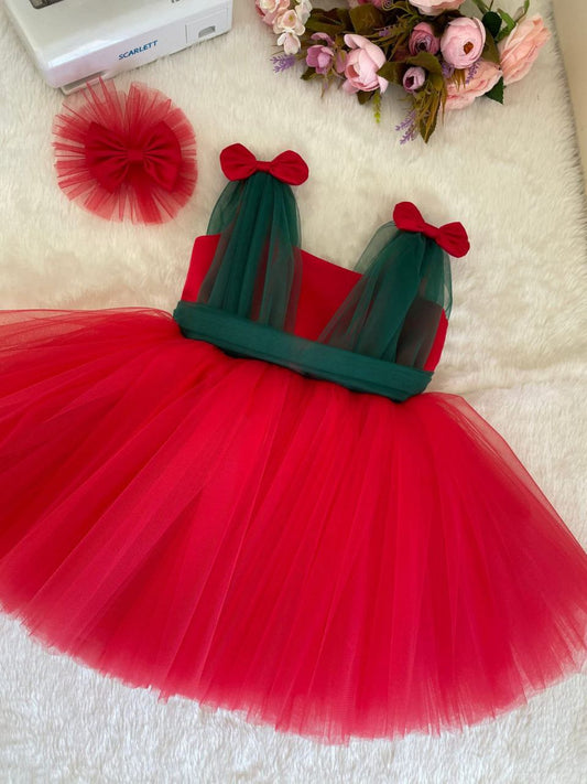 Little Darling Red Ribbon Frock