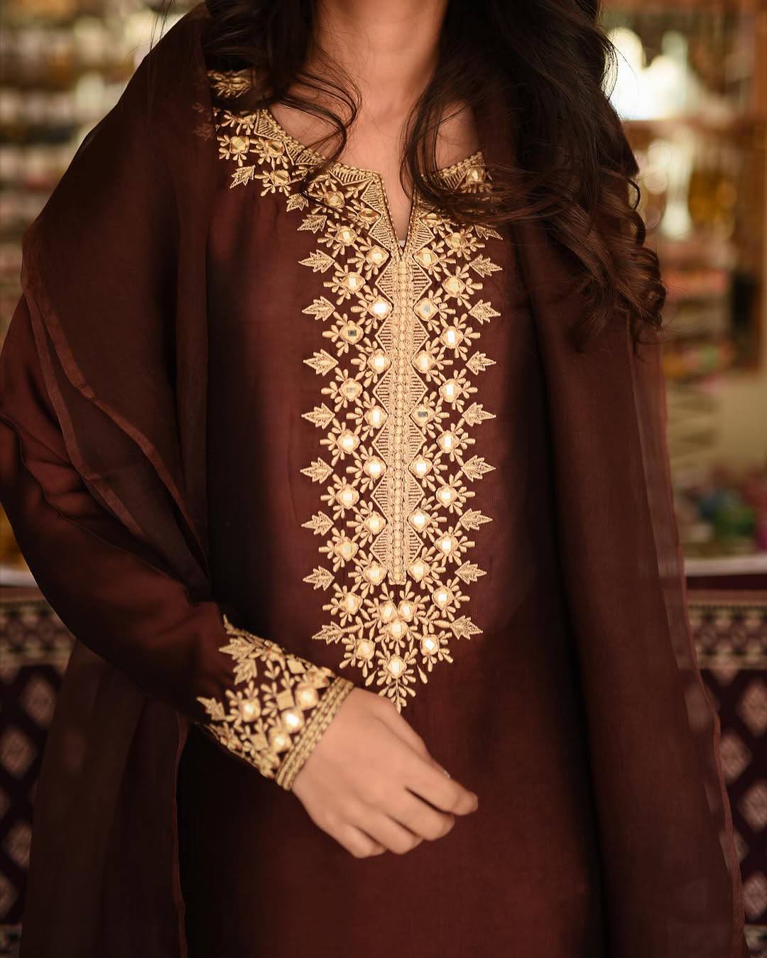 Royal Brown Kashmiri Suit Set